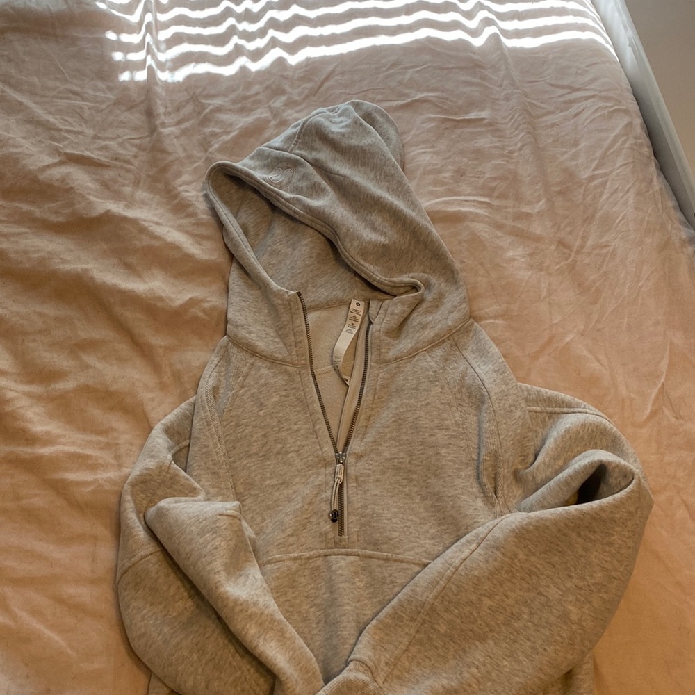 Lululemon oversized scuba half zip in heather grey size xs/s
